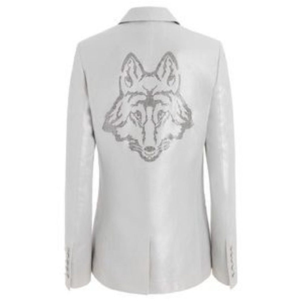 Zadig & Voltaire Metallic Blazer with Wolf Design